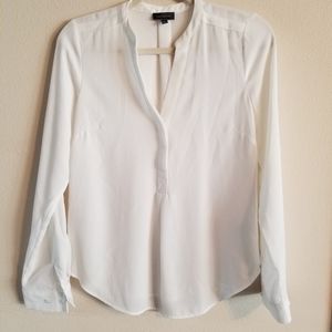 THE LIMITED WHITE LONG SLEEVE BLOUSE